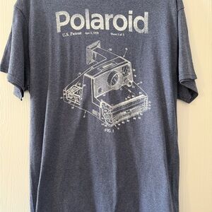 Polaroid Blue Heather Graphic Camera T-Shirt